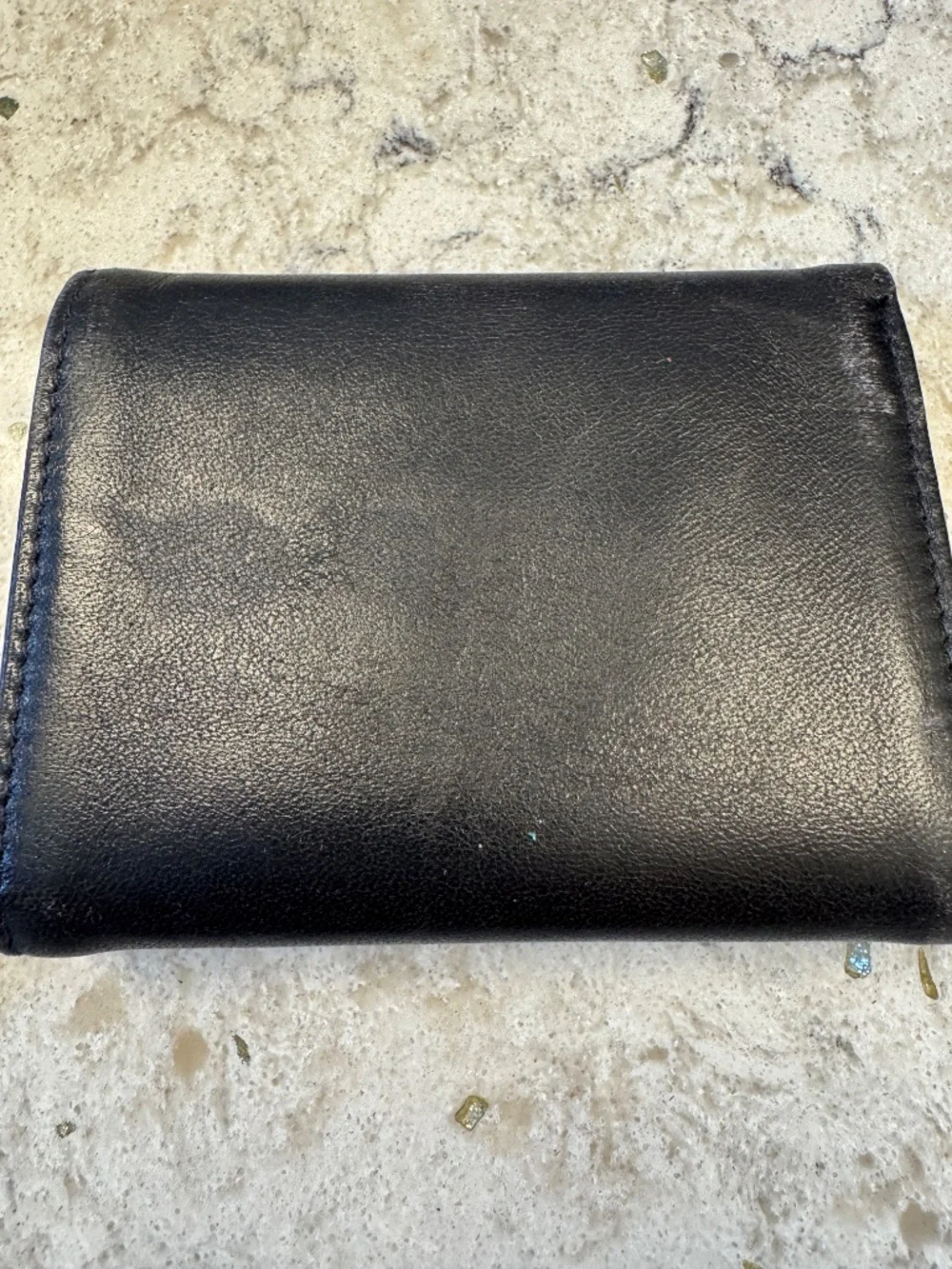 Vintage Mens Alfani Trifold Black Wallet Leather designed modern style